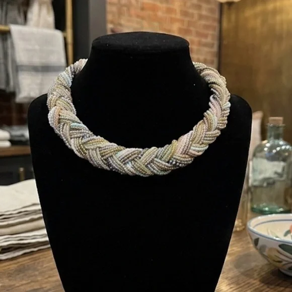 French Fashion Braided Multi-strand Beaded Collar Vintage Necklace - Picture 9 of 10